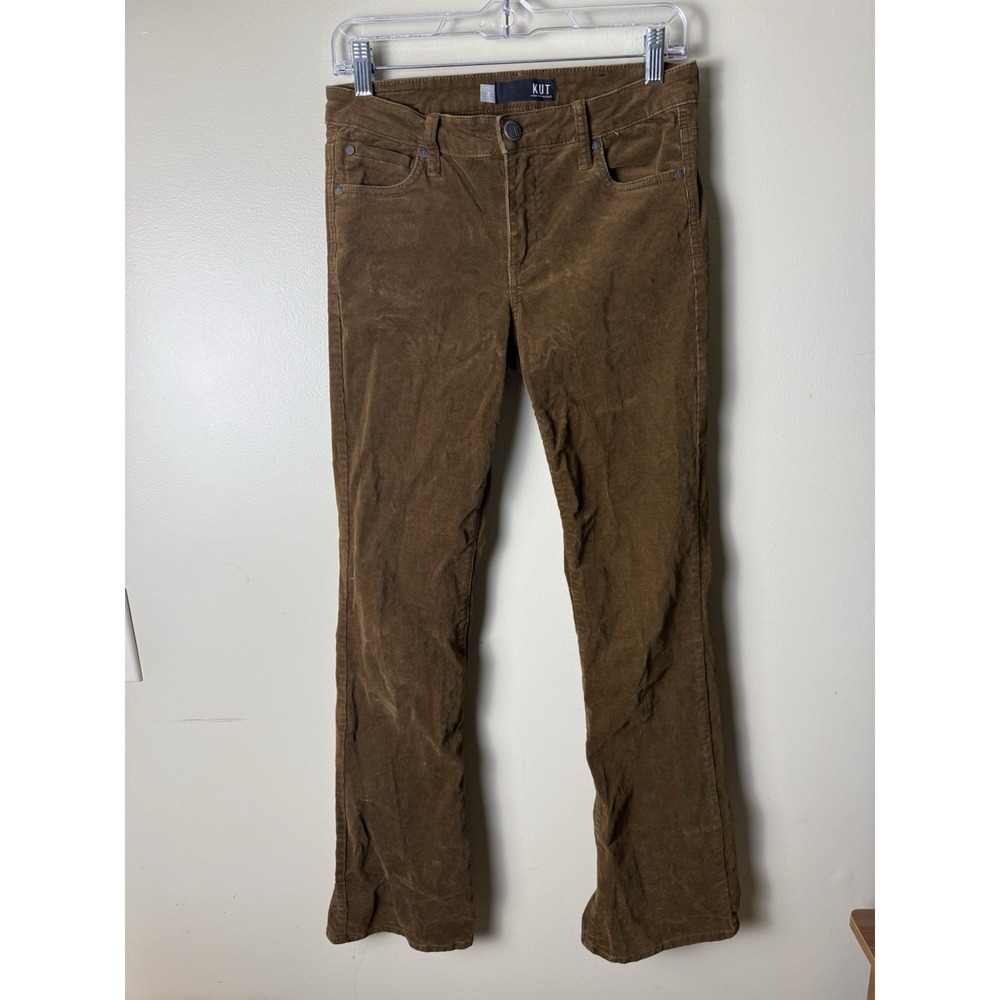 Kut From The Kloth‎ Corduroy Straight Pants Brown Womens 2 Brown Casual